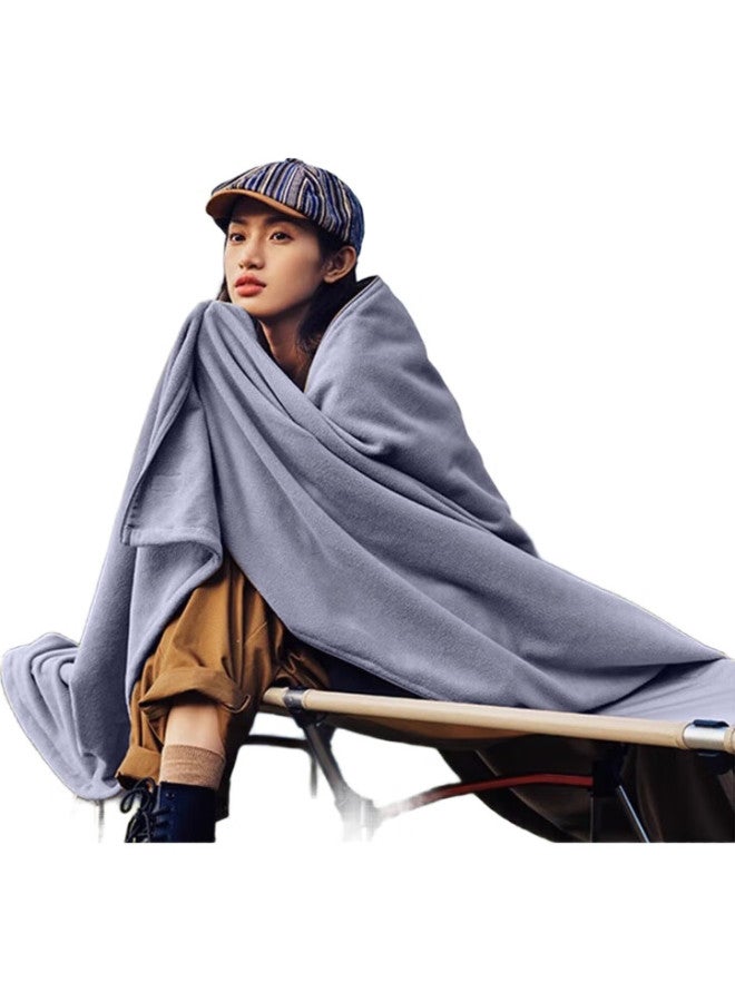 BeiJiLang Outdoor Adult Camping Fleece Sleeping Bag Liner, Portable For Travel, Gray - Image 1