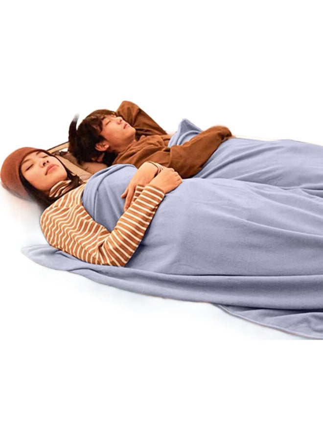 BeiJiLang Outdoor Adult Camping Fleece Sleeping Bag Liner, Portable For Travel, Gray - Image 3