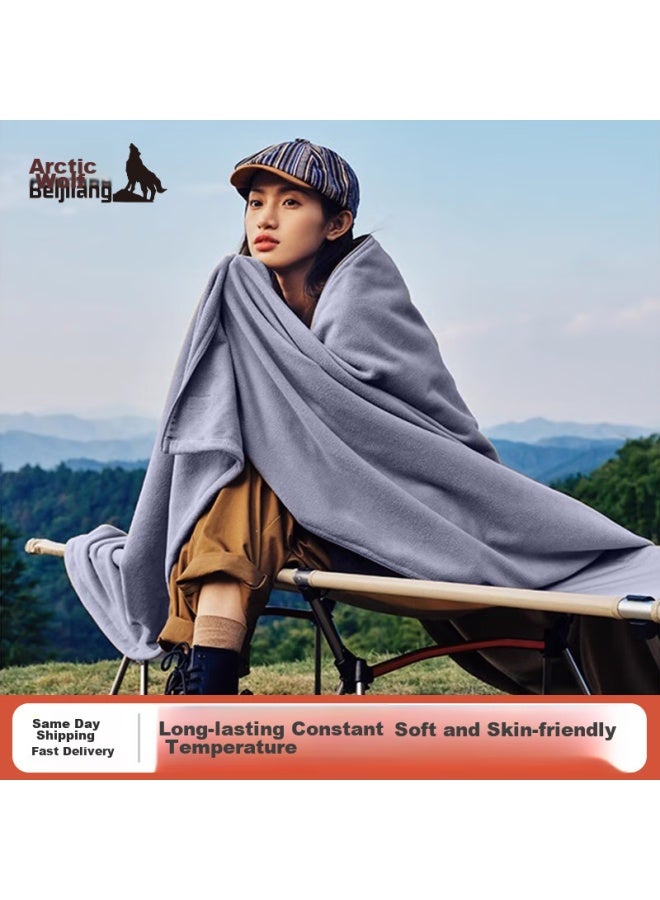BeiJiLang Bejirol Outdoor Adult Camping Fleece Sleeping Bag Liner, Portable For Travel, Gray - Image 2