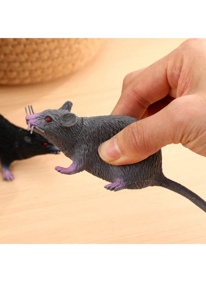 PRETYZOOM - 2Pcs Fake Rat Fake Mouse Plastic Squeezable Rats Realistic Halloween Rats Decorations Pranks Props (20X4Cm) - Image 1