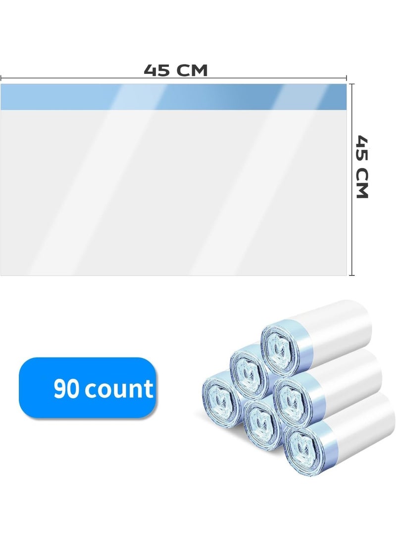 Whiskers & Wag Cat Litter Box Liners, 90-Count Drawstring Waste Bags for Automatic Litter Robot, Leak-Proof, Blue (45 x 45 cm) - Image 2