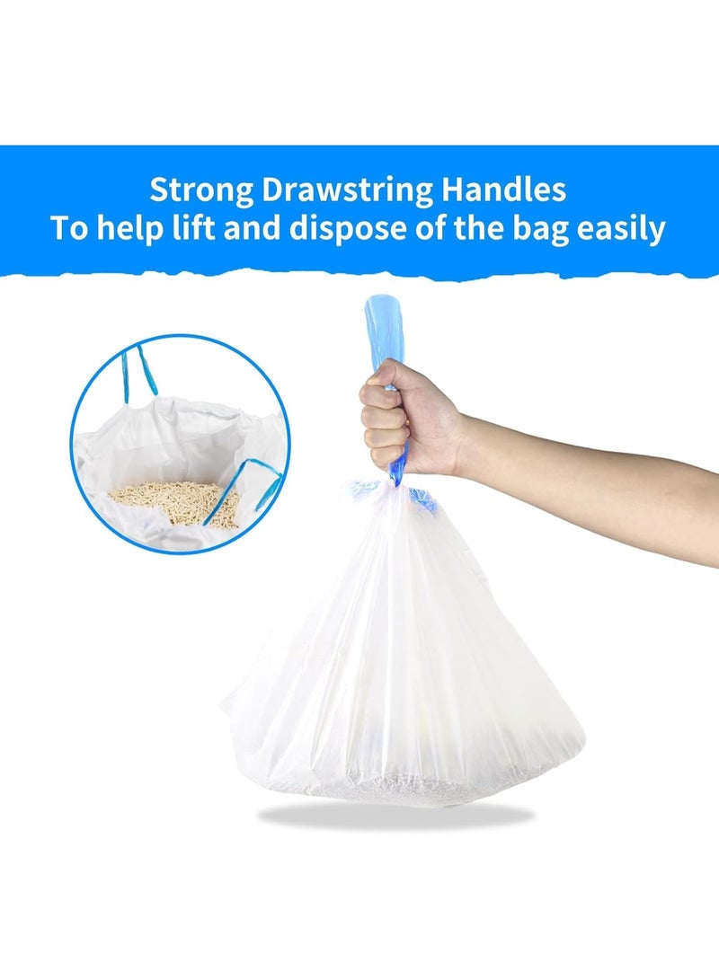 Whiskers & Wag Cat Litter Box Liners, 90-Count Drawstring Waste Bags for Automatic Litter Robot, Leak-Proof, Blue (45 x 45 cm) - Image 5