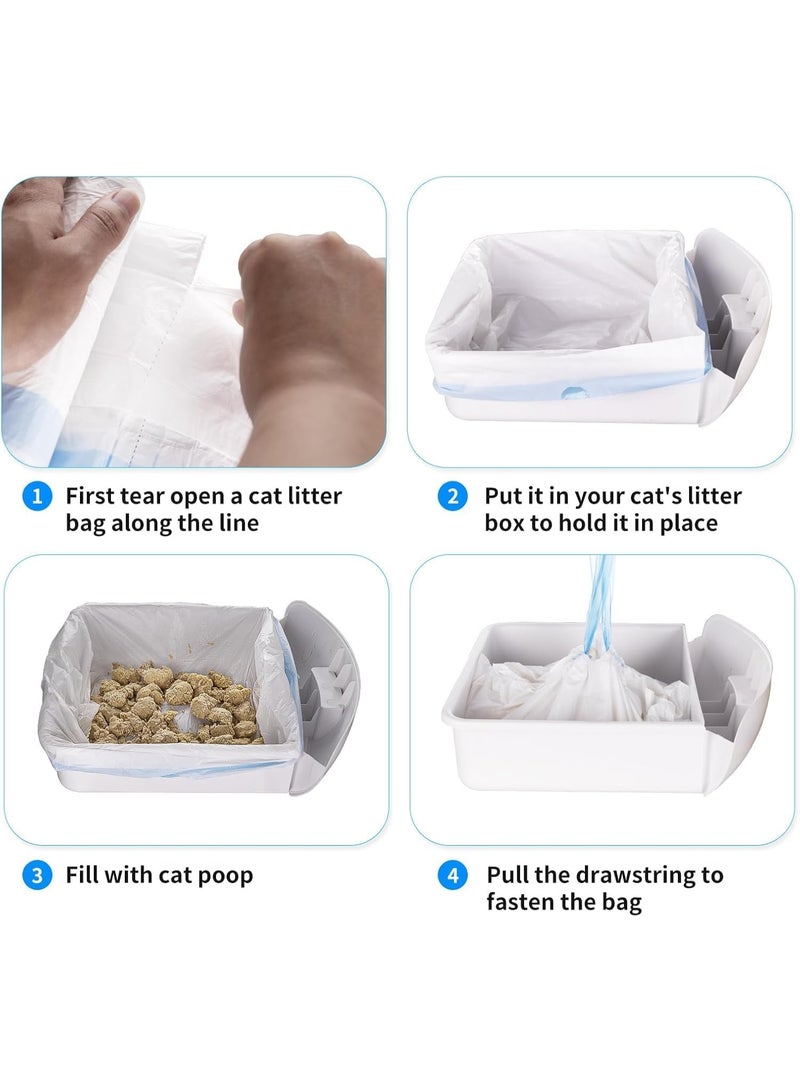Whiskers & Wag Cat Litter Box Liners, 90-Count Drawstring Waste Bags for Automatic Litter Robot, Leak-Proof, Blue (45 x 45 cm) - Image 3