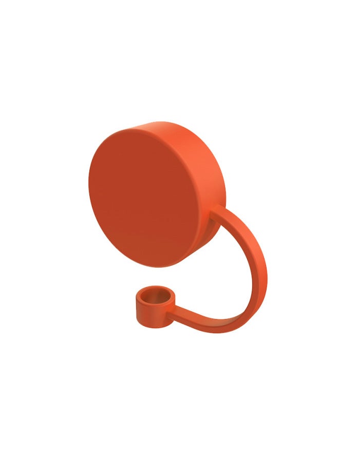 Cross-border New Straw Cap Silicone Straw Cap Waterproof Dustproof Silicone Straw Cap Can Be Customized LOGO Gift-Color:Round Orange - Image 1