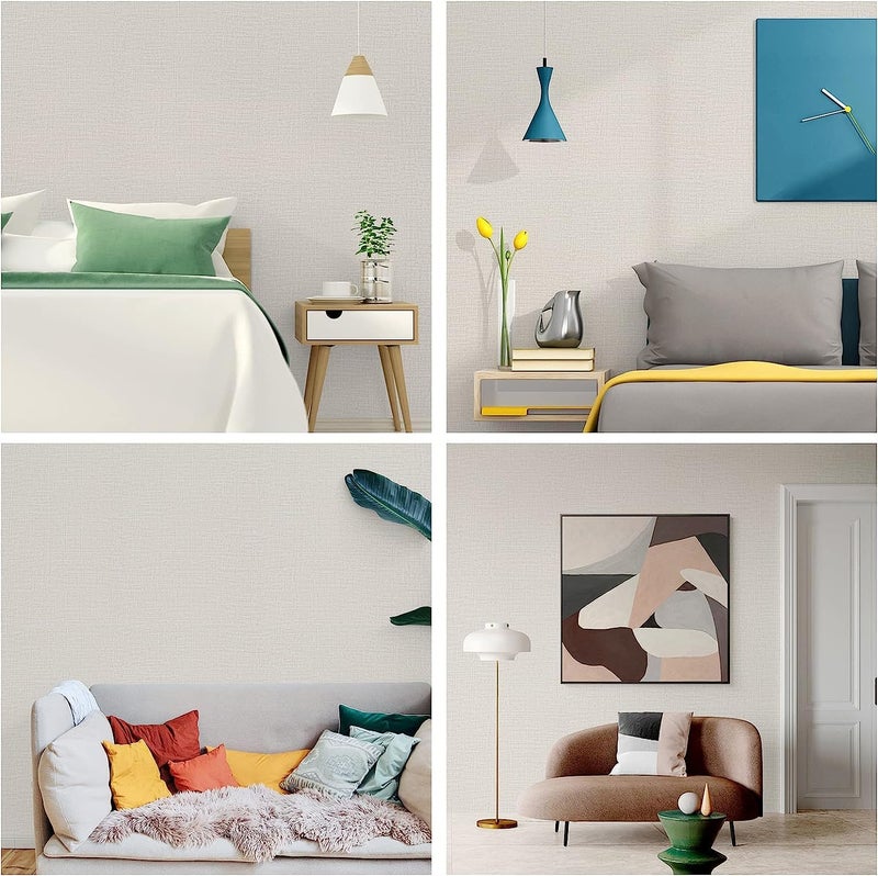 TANONE Contact Paper Peel and Stick (15.7 in X 197 in), Grasscloth Wallpaper Self Adhesive Removable Wallpaper, Fabric Linen Thickened Wall Paper Decorative for Wall Cabinets Drawers Kitchen - Image 5