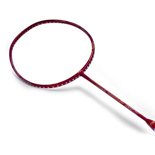 Li-Ning Carbon Graphite Windstorm 79-S Unstrung Badminton Racquet, Red/Gold - Image 2