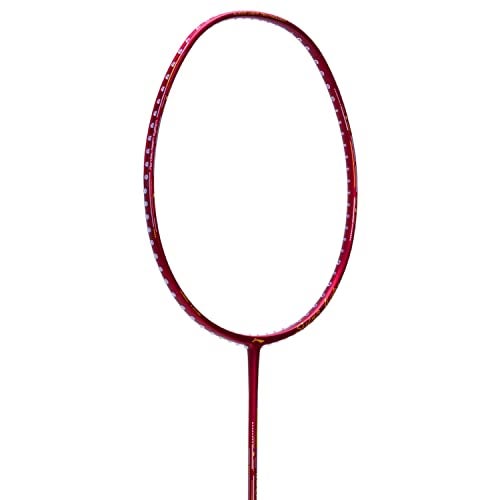 Li-Ning Carbon Graphite Windstorm 79-S Unstrung Badminton Racquet, Red/Gold - Image 3