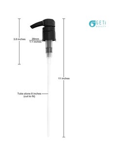 Geti Beauty 33.8 oz. Universal Shampoo and Conditioner Pump Dispenser I Fits Salon Brands Liter Size Bottles with 1-inch Diameter Opening I Fits Most I Black 2-Pack I by Geti Beauty  - Image 2
