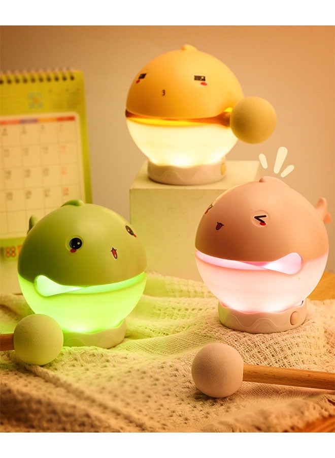 DAKS Wooden Fish Night Light, Muyu Night Light, Tap Control LED Lamp with Warm Light, Rechargeable 1200mAh Battery, 3 Brightness Levels, Timer Function, Soft Eye-Caring Glow for Bedroom, Kids, and Relaxation - Image 5