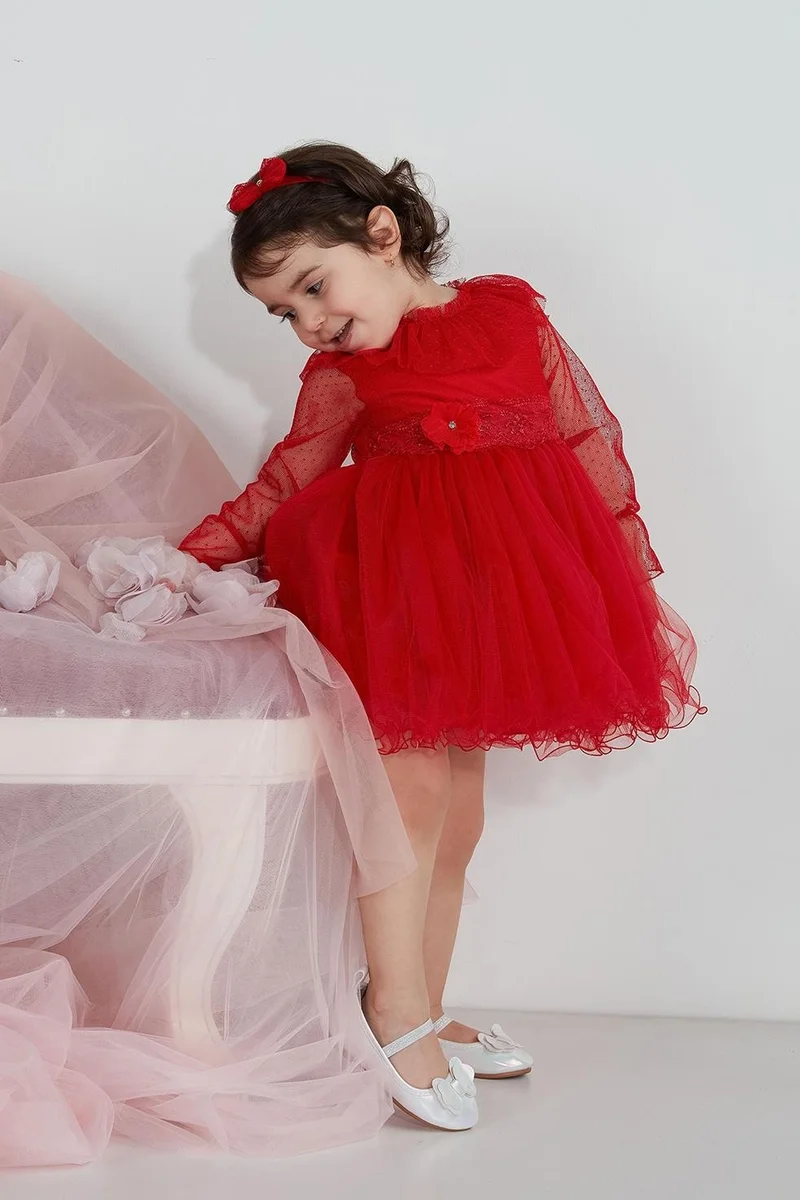 Babydola Tulle Longsleeve Dress