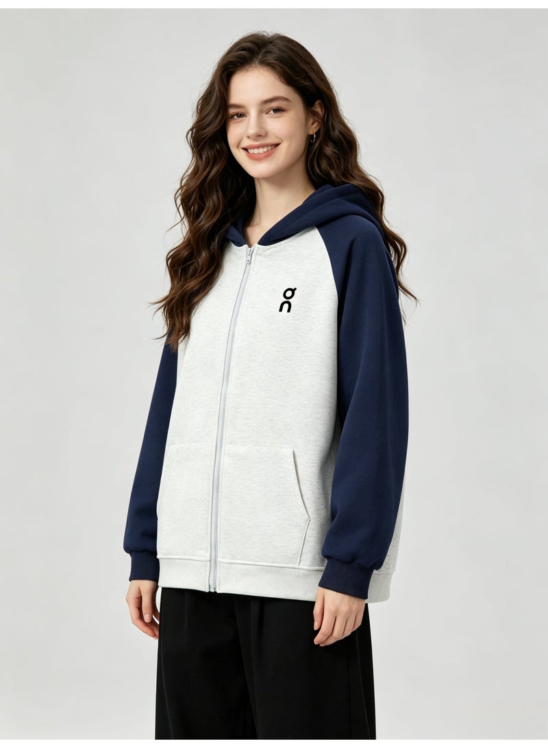 اون راننج On Running Men's and women's matching raglan sleeves hooded cardigan jacket - Image 5