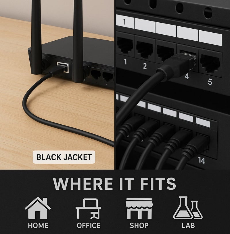 COMPIX Ethernet Cable Cat6 2M, High-Speed 10Gbps 500MHz Double Shielded LAN Cable, Silver-Plated & Fluke-Tested, Supports PC, PS5/PS4, Smart TV, Router, Modem, Hub, Switch, Laptop, Gaming Accessories - Image 4