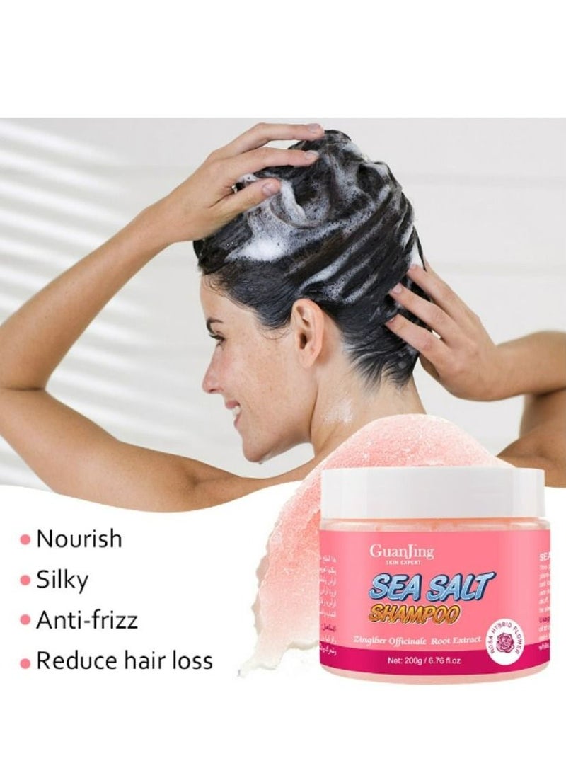 جوانجينج شامبو مقشر للشعر بخلاصة ملح البحر والورد والزنجبيل200 جم - Image 5