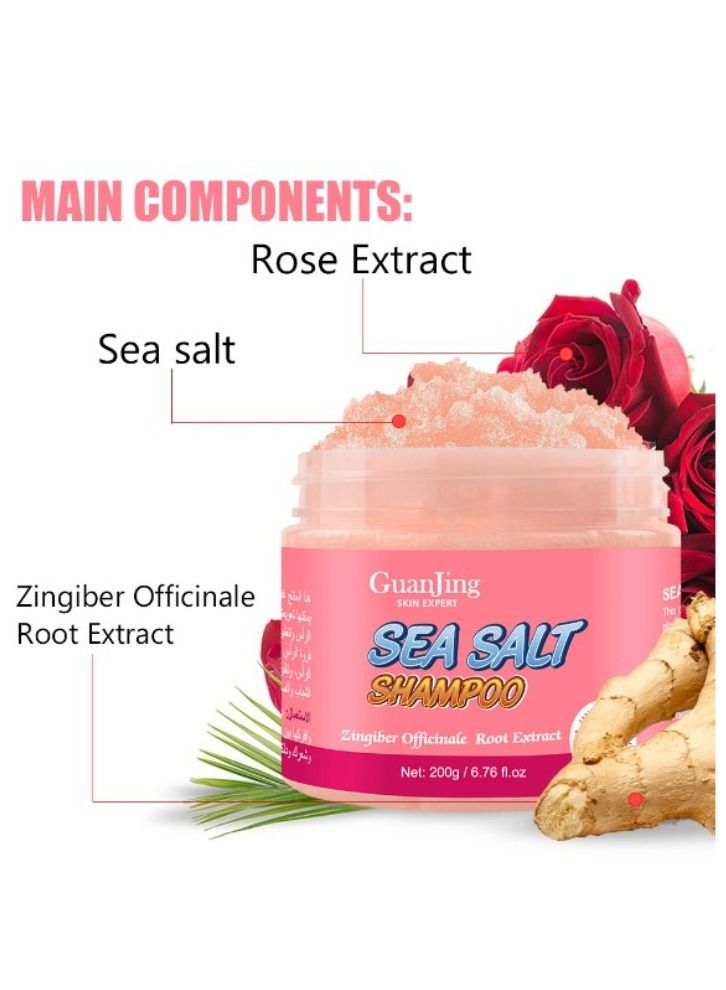 جوانجينج شامبو مقشر للشعر بخلاصة ملح البحر والورد والزنجبيل200 جم - Image 3