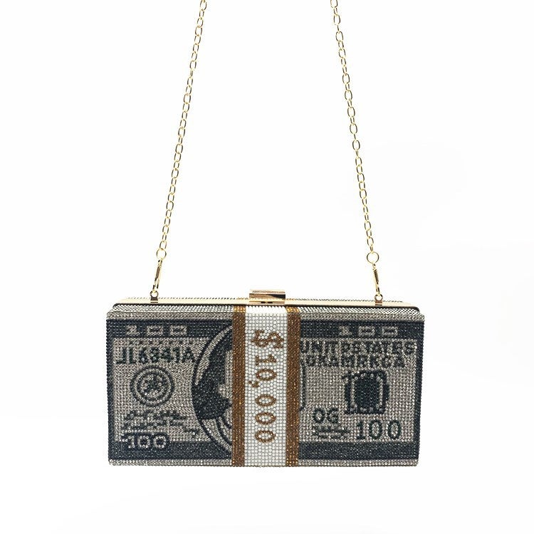 Style Full Diamond Small Square Bag Dollar Dinner Bag Diamond Fashion Dollar Bag Rhinestone Bag For Women - Image 2