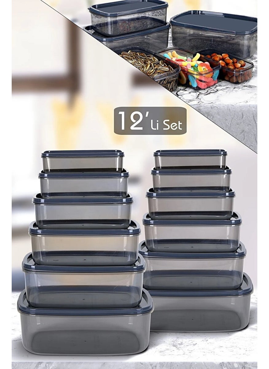 Open Home - Set of 12 Rectangular Storage Containers Set - Platinum Series - Image 1