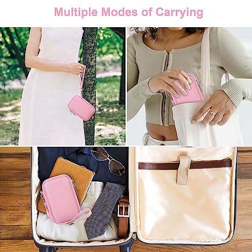 Canboc Carrying Case for Canon PowerShot G7 X Mark II/III Digital Camera, Zipper Mesh Pocket fits USB Cable, Pink(Case Only) - Image 4