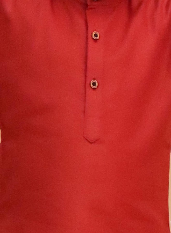 AJ DEZINES Boys Cotton Full Sleeve Solid Printed Rust Kurta Pajama Set for Kids - Ethnic wear | Special Occasion & Traditional Outfit |Boys Kurta Set - Regular Fit (1288-RUST-2-3Y-2) - Image 5