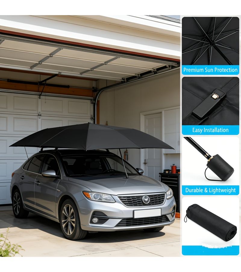 Car Windshield Sunshade UV Reflector Silver Painted Sun Protection Film Blocking Rays And Solar Heat - Image 1