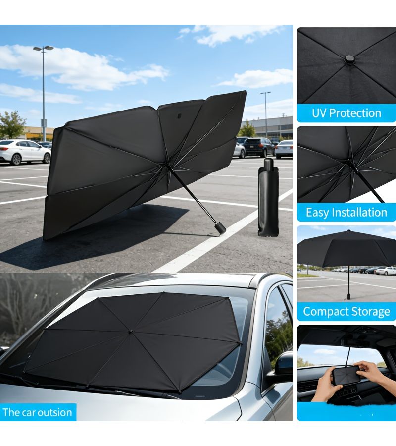 Car Windshield Sunshade UV Reflector Silver Painted Sun Protection Film Blocking Rays And Solar Heat - Image 3