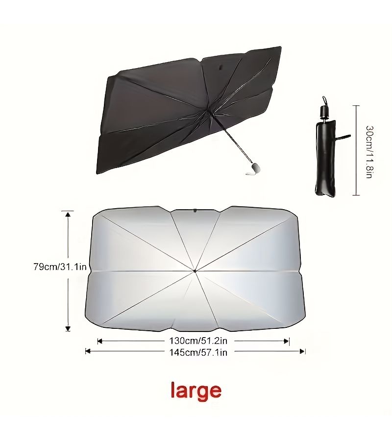 Car Windshield Sunshade UV Reflector Silver Painted Sun Protection Film Blocking Rays And Solar Heat - Image 2