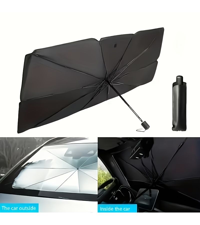 Car Windshield Sunshade UV Reflector Silver Painted Sun Protection Film Blocking Rays And Solar Heat - Image 4