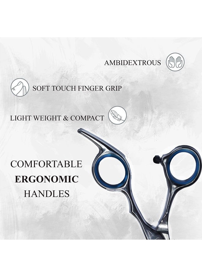 Marhaba AS Professional Barber Scissors, Precision Compact, 2 Pcs Hair Cut Scissors Set, Stainless Steel, Silver  - Image 4