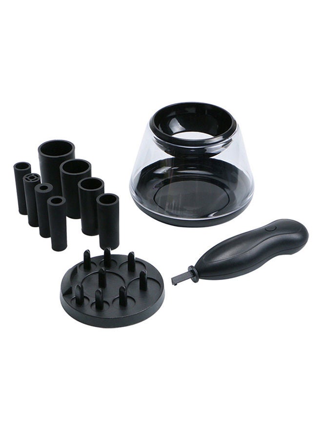 Loquat 11-Piece Electric Makeup Brush Cleaner Set Black/Clear