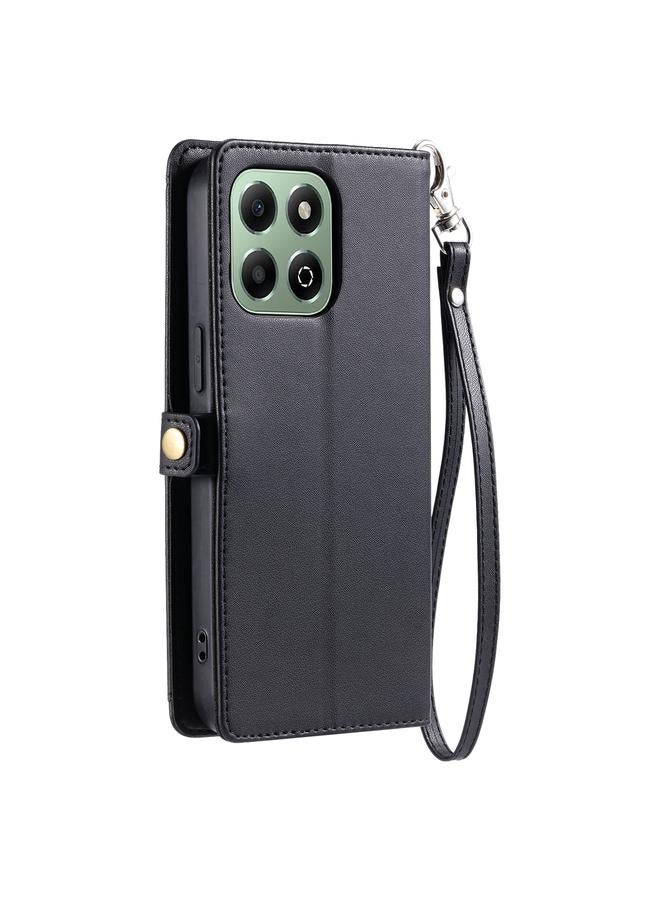 S-TOP Case For Honor X6b / X6a Wallet Multi-card Slot Leather Phone Case with Lanyard - Image 3