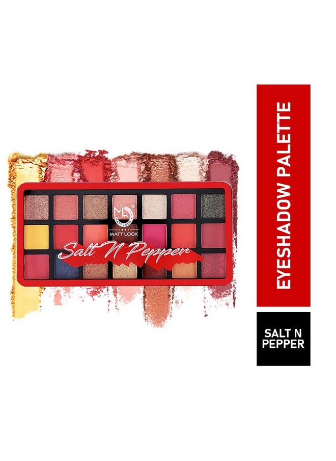 matt look Salt And Pepper Ultra Professional Eyeshadow Palette| Single Vibrant Shade With 21 Gorgeous Shades | Multicolor  - Image 1