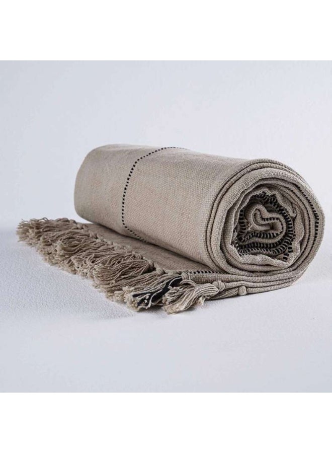 Pan Home Montana Stripe Throw 130x170cm-Natural - 125KGE9900152 - Image 2