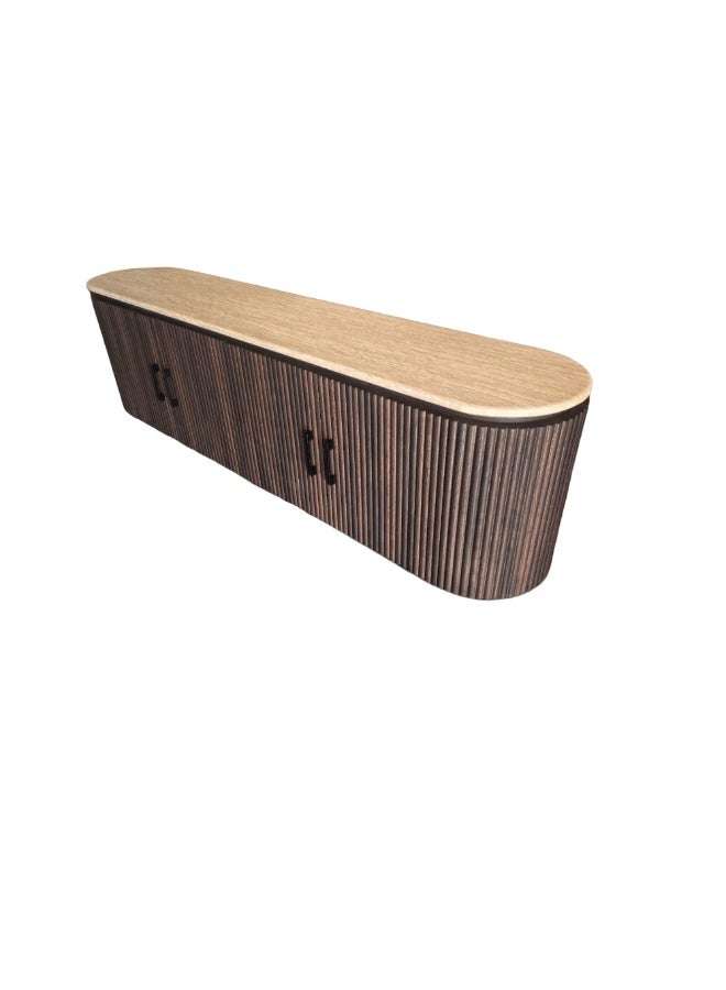 Baytonia Rawad Tv Table - Brown and Beige - Image 3