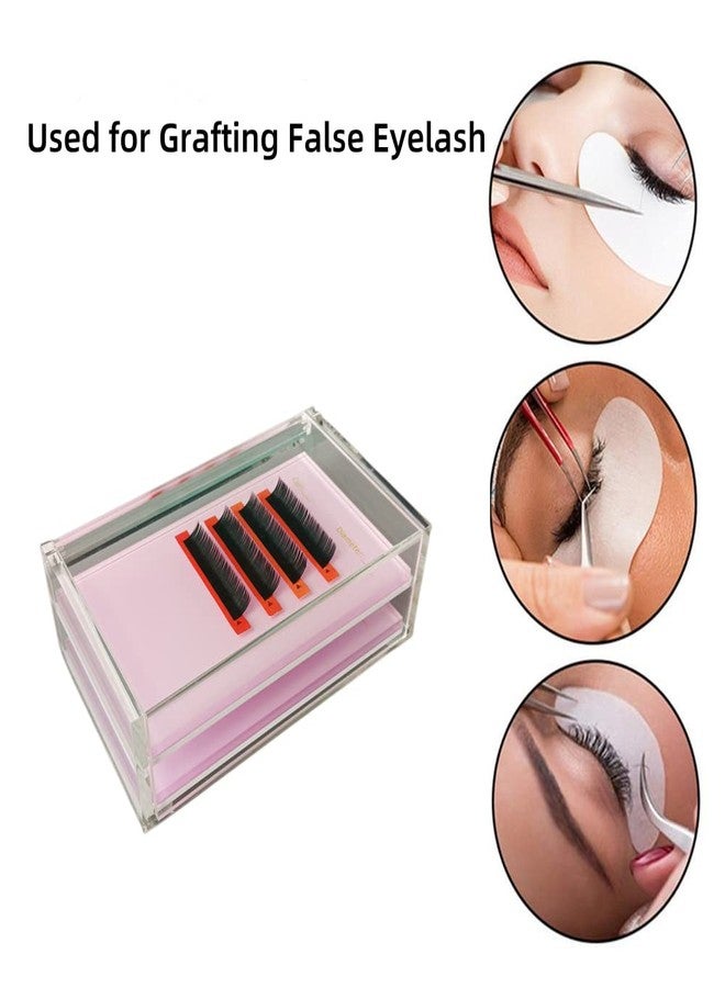 LIXIMMAZN 2 Layers Acrylic Eyelash Pallet Organizer Box, Grafting Eyelash Clear Makeup Display Container for False lashes Transparent Storage Case (Pink) - Image 2