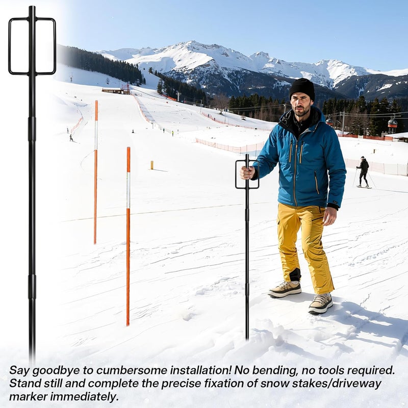 FULEIYA Snow Stake Install Tool Heavy Duty Snow Stakes Driveway Markers Installation Tool for Plow Stakes for 9/16" Diameter Sticks, Rust-Proof Coating, Detachable Design - Image 4