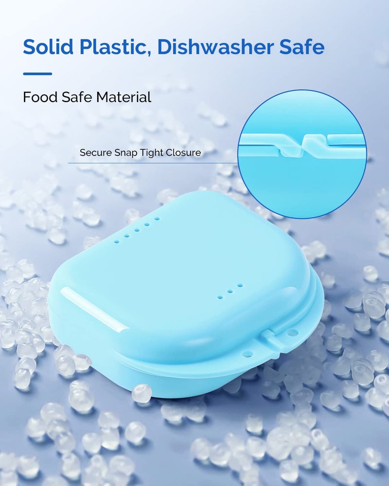 JMU Retainer Case with Vent Holes, Mouth Guard Case Dental Storage Container (Teal) - Image 4