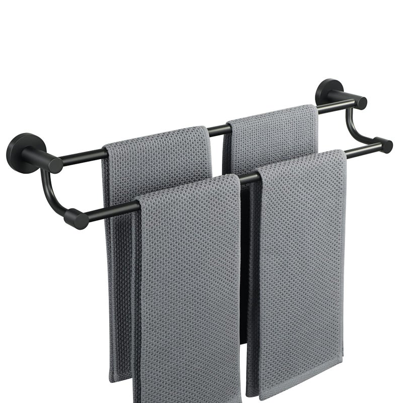 Alise Bath Double Towel BarsTowel Hanger Towel Racks for BathroomWall Mount Towel Holder SUS304 Stainless Steel Towel Rails 24 InchMatte BlackGOY4600B