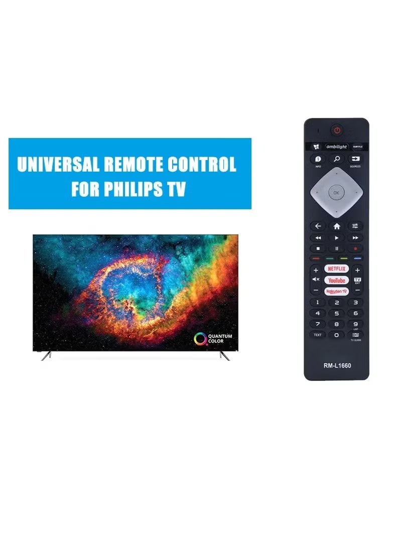 Huayu Remote Control Replacement for Philips Smart 3D LED LCD TV – Compatible with All Models, Easy Setup, Durable Design, Full Functionality, Universal TV Remote - Image 2