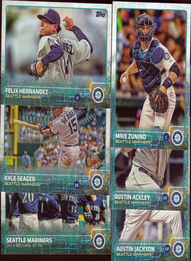 Topps Total Seattle Mariners 2015 Topps Complete Mint Hand Collated 22 Card Team Set Card Team Set with Felix Hernandez, Robinson Cano and Kyle Seager Plus - Image 2