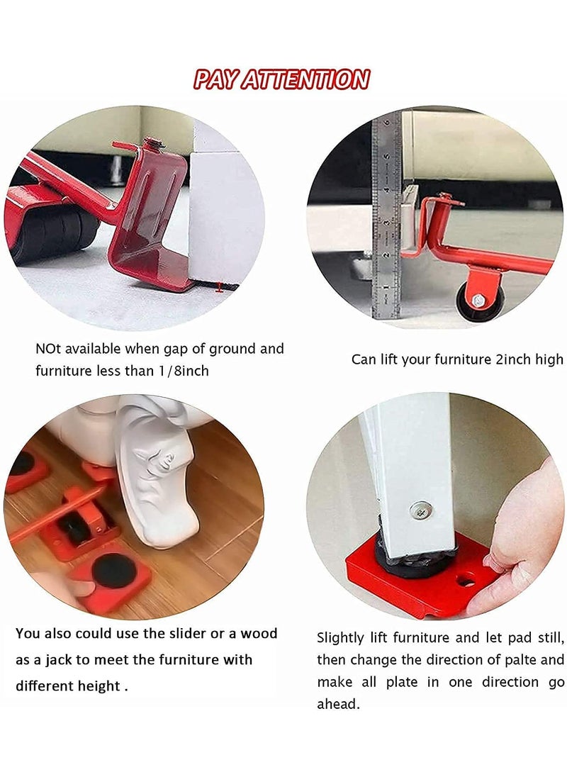 RUTV RUTV Heavy Duty Furniture Lifting Moving Tool with Wheel Pads Easy and Safe Moving Slider Tools Ideal for Shifting Washing Machines Fridge Sofa and Wardrobes Multicolor Set of 1  - Image 4
