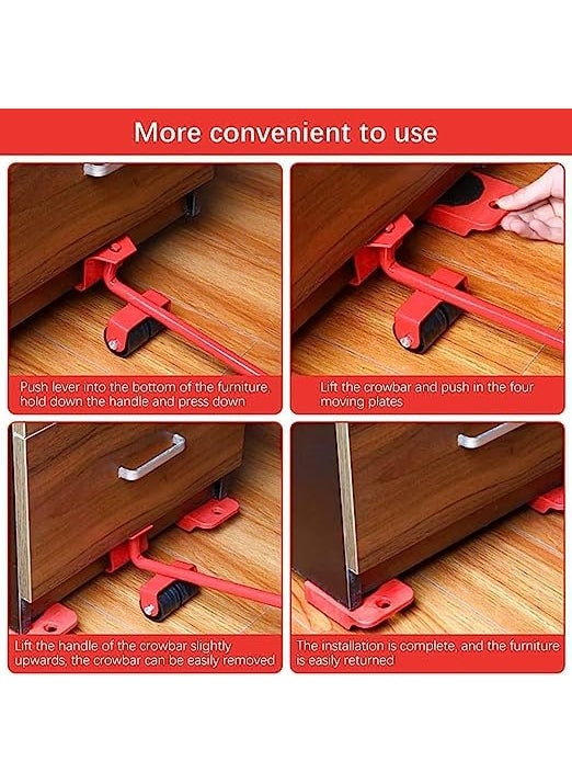 RUTV RUTV Heavy Duty Furniture Lifting Moving Tool with Wheel Pads Easy and Safe Moving Slider Tools Ideal for Shifting Washing Machines Fridge Sofa and Wardrobes Multicolor Set of 1  - Image 2