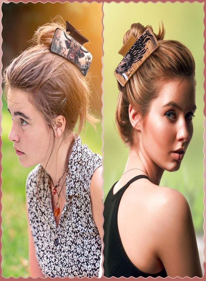 FineCheer 4 Pcs Western Leather Hair Claw Clips Bulk Cow Print Highland Cattle Hair Accessories Claw Clips Western Cowgirl Accessories Gifts for Girls Women Country Stuff Party Gift (Cow) - Image 4