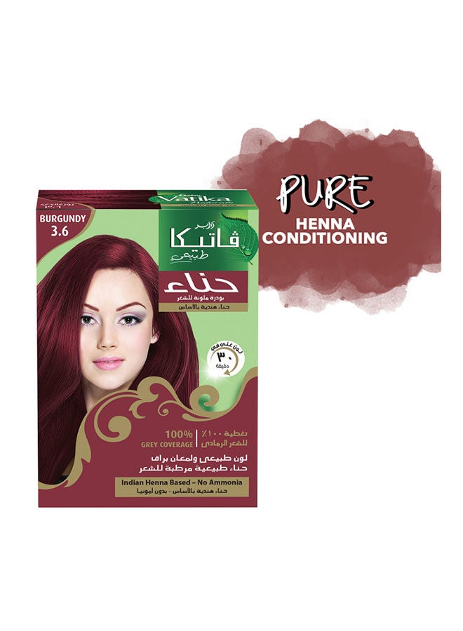 Dabur Vatika Henna Hair Color For Hair Dye 6 x 10 gm | Burgundy | 100% Grey Coverage | Indian Henna Based | No Ammonia - Image 1