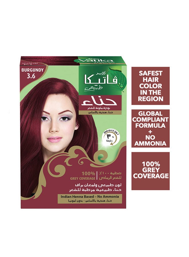 Dabur Vatika Henna Hair Color For Hair Dye 6 x 10 gm | Burgundy | 100% Grey Coverage | Indian Henna Based | No Ammonia - Image 2