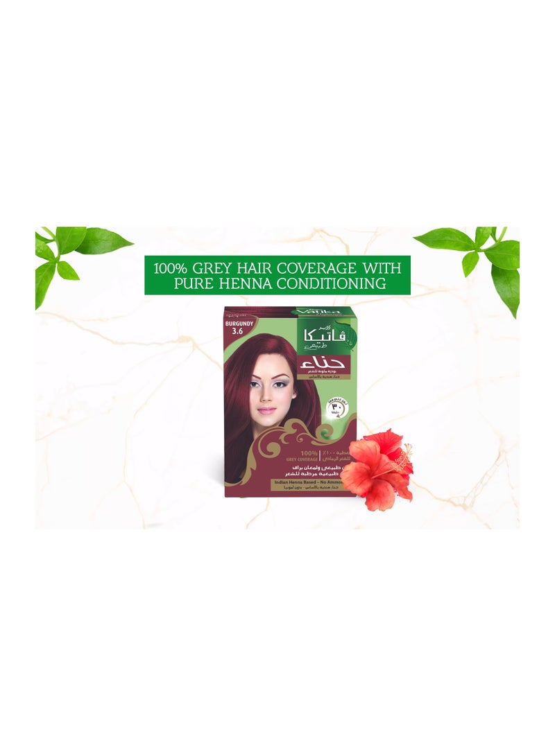 Dabur Vatika Henna Hair Color For Hair Dye 6 x 10 gm | Burgundy | 100% Grey Coverage | Indian Henna Based | No Ammonia - Image 3