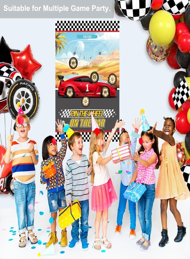 WNINK Pin The Wheels On The Car Games, Cars Party Game with 30 Gold Tyres Stickers, 2 Blindfolds for Car Theme Birthday Party - Image 5