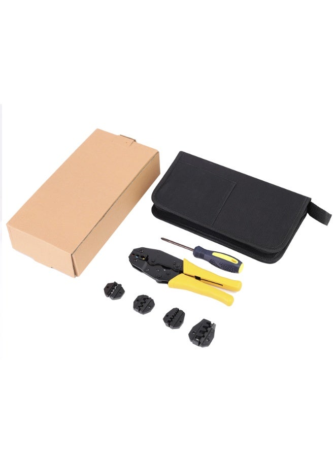 WISFOR Professional Crimping Tool Kit with Ratchet Wire Crimper Plier, 5 Interchangeable Jaws, Wire Stripper, Screwdriver and Oxford Storage Bag for Electrician Tools and Cable Connectors - Image 5