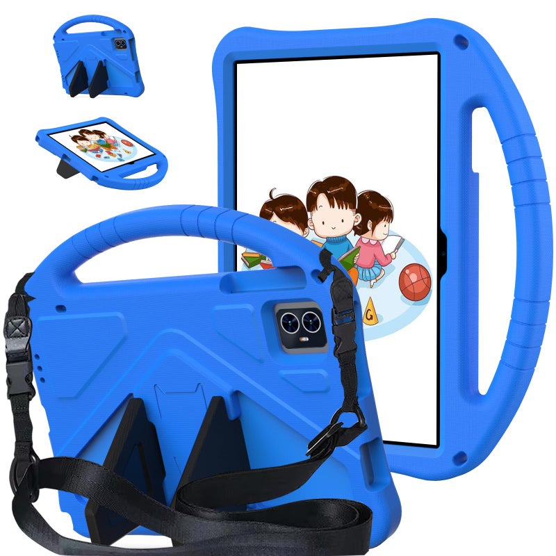 YRH for Tmobile Revvl Tab 2 Case (2025), Kids EVA Shockproof Cover with Shoulder Strap for T-Mobile Revvl Tab 2 Tablet (Blue) - Image 1