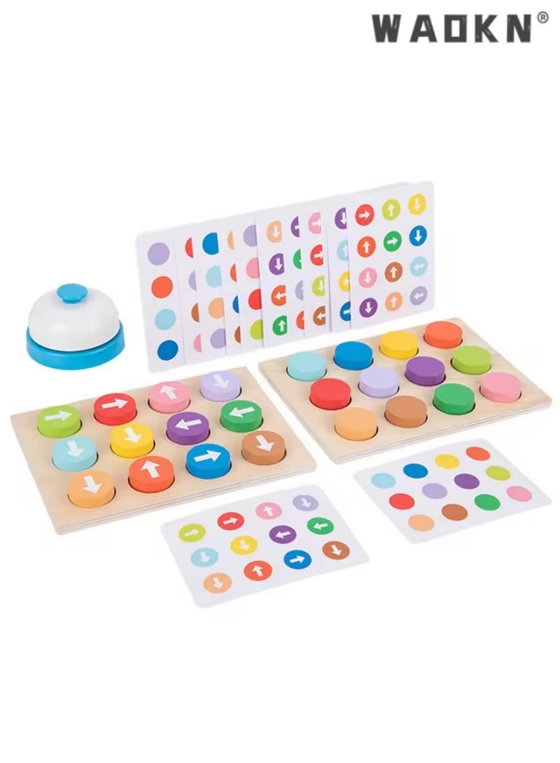 دبليو أيه أو كي أن لعبة لوحة اتجاه السهم الملونة من مونتيسوري ألعاب أطفال فارز خشبي لعبة ألغاز للتدريب على التفكير التفاعلي بين الوالدين والطفل - Image 1
