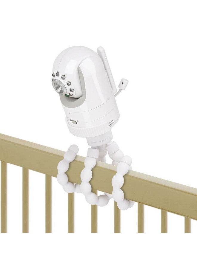 wochel Tripod Baby Monitor Mount Compatible with Infant Optics DXR-8 and DXR-8 Pro Baby Monitor, Flexible Baby Camera Holder for Crib Without Tools or Wall Damage - White - Image 1