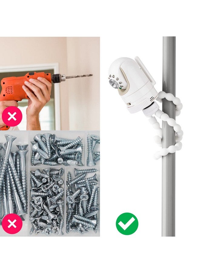 wochel Tripod Baby Monitor Mount Compatible with Infant Optics DXR-8 and DXR-8 Pro Baby Monitor, Flexible Baby Camera Holder for Crib Without Tools or Wall Damage - White - Image 4